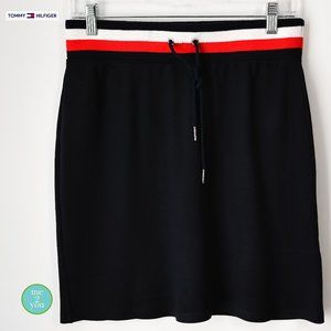 TOMMY HILFIGER Navy Blue Pull On Skirt - Size Petite Small
